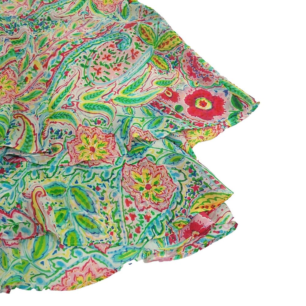 Y2K‎ Colorful Paisley Tiered Skirt American Living S Flouncy Floral Fairy Core - Picture 4 of 15